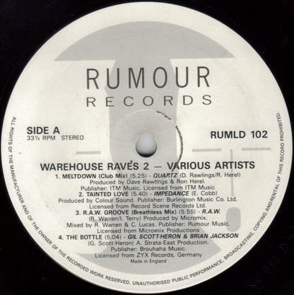 Various : Warehouse Raves 2 (2xLP, Comp)