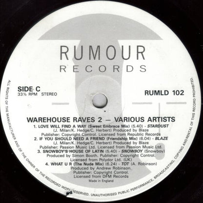 Various : Warehouse Raves 2 (2xLP, Comp)