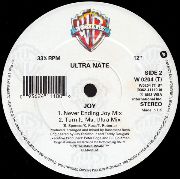 Ultra Naté : Joy (12")