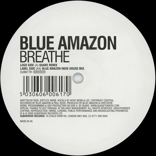 Blue Amazon : Breathe (12")