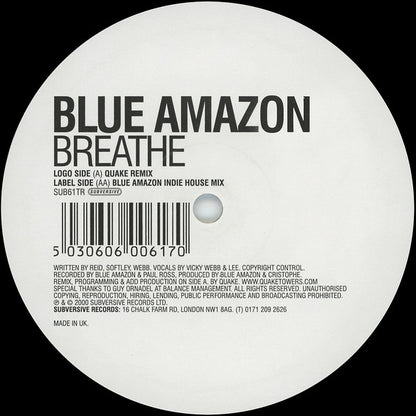 Blue Amazon : Breathe (12")