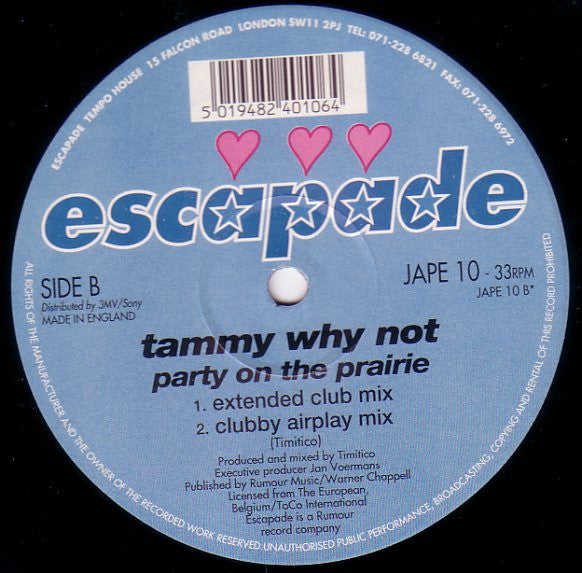Tammy Why Not : Party On The Prairie (12")