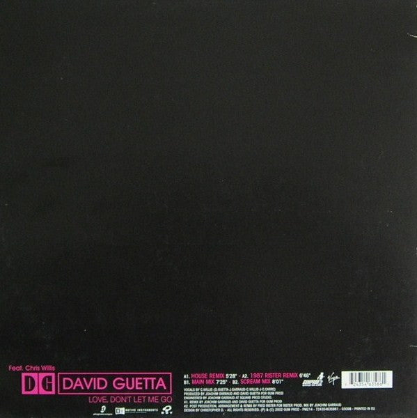 David Guetta Feat. Chris Willis : Love, Don't Let Me Go (12")