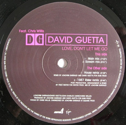 David Guetta Feat. Chris Willis : Love, Don't Let Me Go (12")