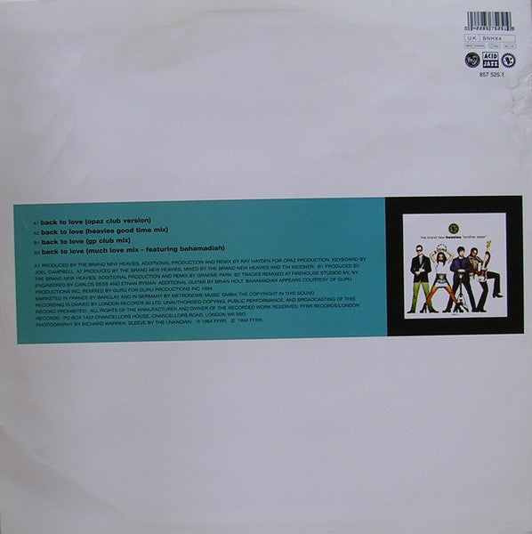 The Brand New Heavies : Back To Love (12", Single)