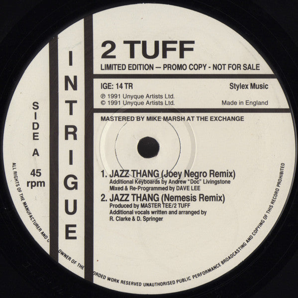 2 Tuff : Jazz Thang (Remixes) (12", Ltd, Promo)