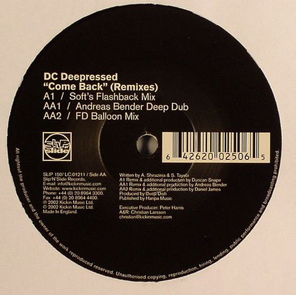DC Deepressed : Come Back (Remixes) (12")