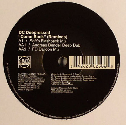 DC Deepressed : Come Back (Remixes) (12")