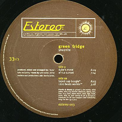 Green Fridge : You2nite (12")