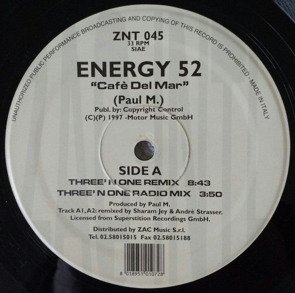 Energy 52 : Café Del Mar (12")