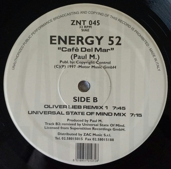 Energy 52 : Café Del Mar (12")