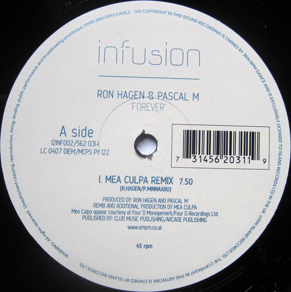 Ron Hagen & Pascal M* : Forever (12")