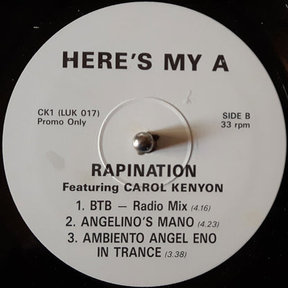 Rapination* : Here's My A (12", Promo)