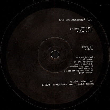 BBE* vs. Emmanuel Top : Orion (12")