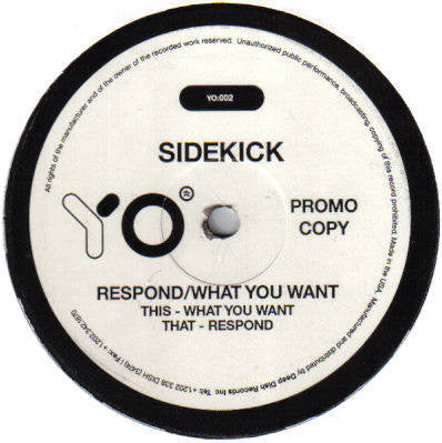 Sidekick : Respond / What You Want (12", Promo)