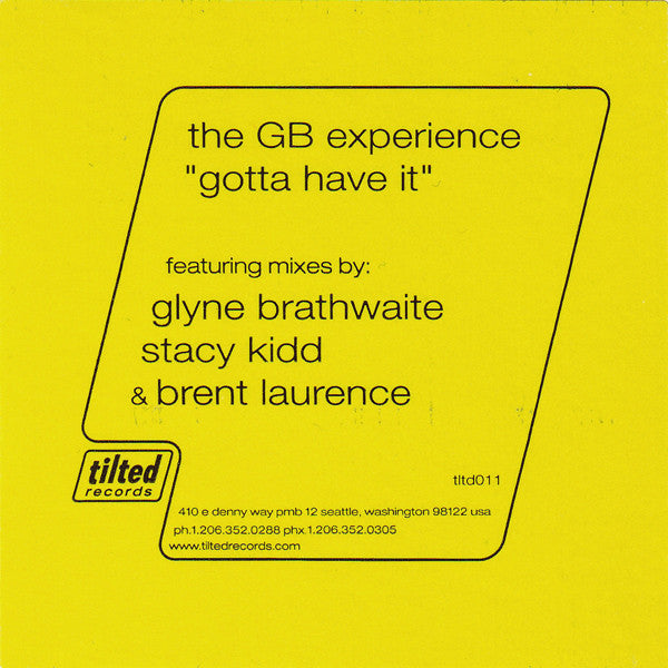 The GB Experience : Gotta Have It (12")