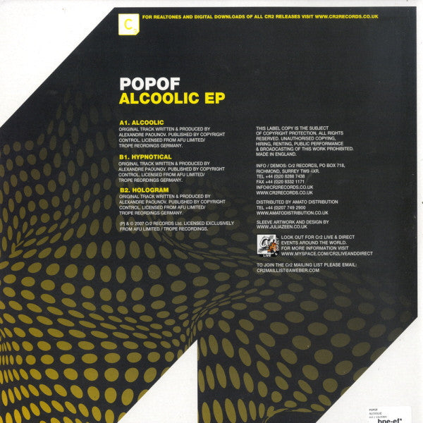 Popof : Alcoolic EP (12", EP)