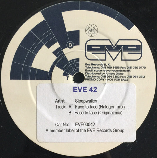 Sleepwalker : Face To Face (12", Promo)