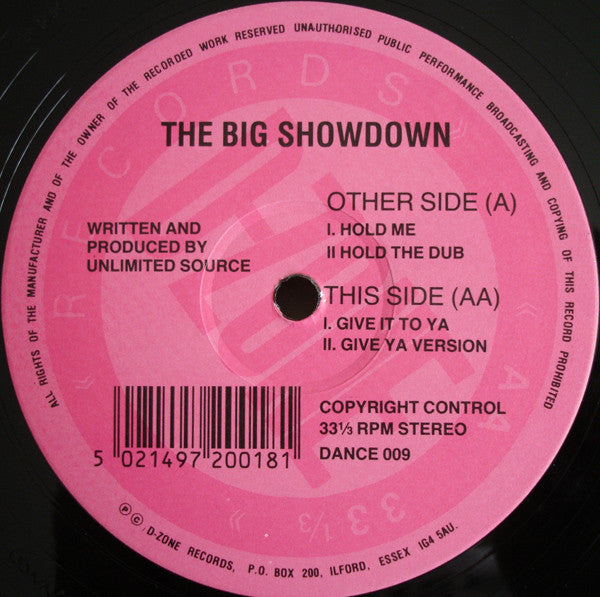 The Big Showdown : Hold Me (12")