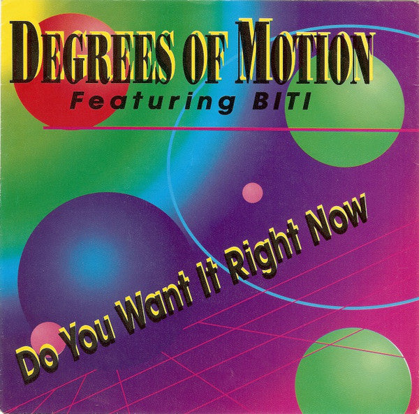 Degrees Of Motion Featuring Biti Strauchn : Do You Want It Right Now (12")