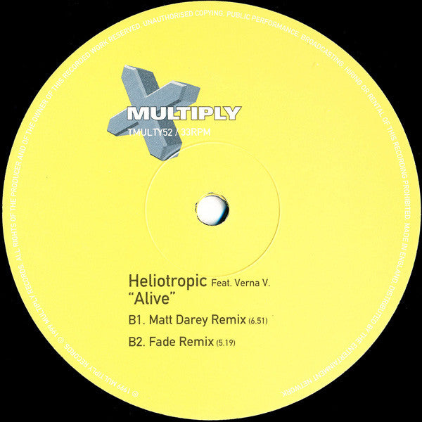 Heliotropic Feat. Verna V.* : Alive (12")