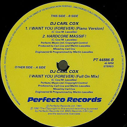 Dj Carl Cox* : I Want You (Forever) (12")