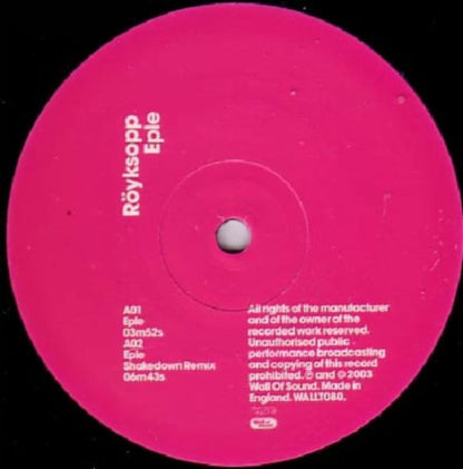 Röyksopp : Eple (12")