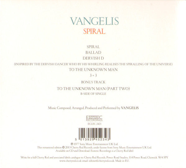 Vangelis : Spiral (CD, Album, RE, RM, RP, Dig)