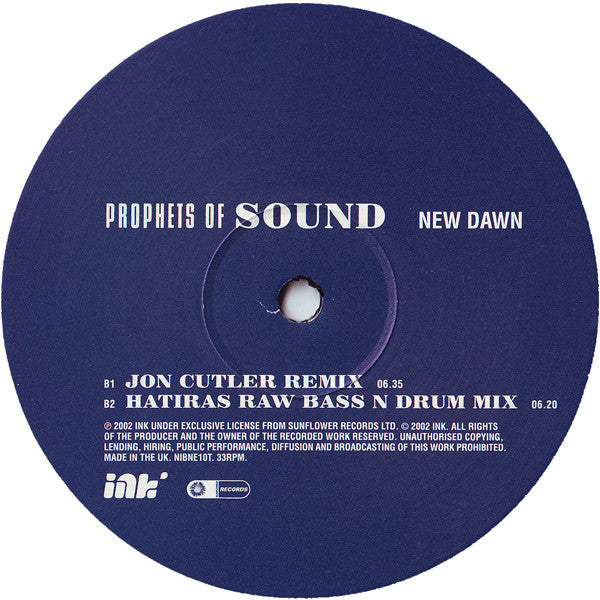 Prophets Of Sound : New Dawn (12", Single)