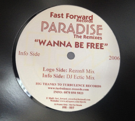 Paradise (3) : Wanna Be Free (The Remixes) (12", Promo)