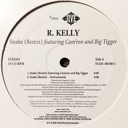 R. Kelly Featuring Cam'ron & Big Tigger : Snake (Remix) (12", Maxi)