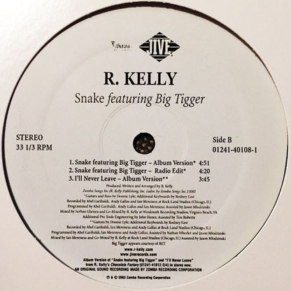 R. Kelly Featuring Cam'ron & Big Tigger : Snake (Remix) (12", Maxi)