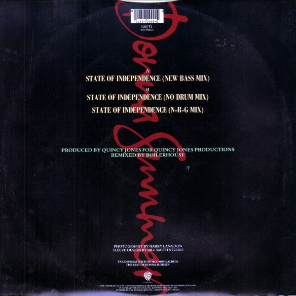 Donna Summer : State Of Independence (New Bass Mix) (12")
