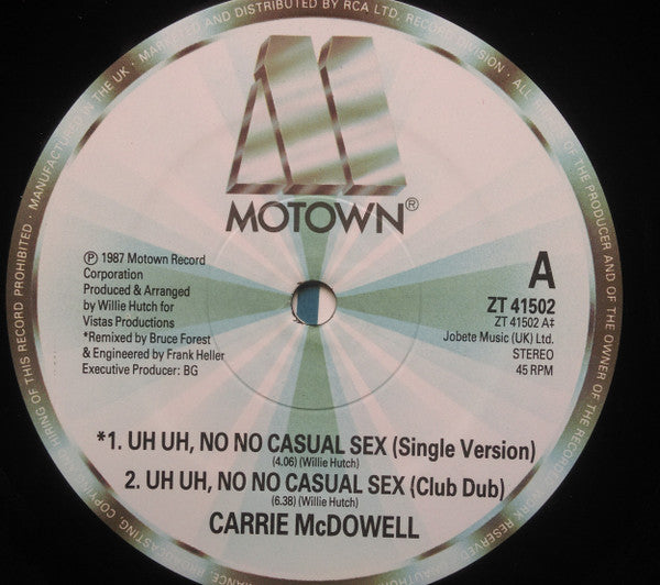 Carrie McDowell : Uh Uh, No No Casual Sex (12")