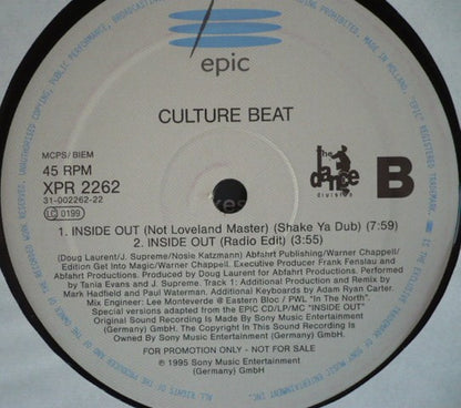Culture Beat : Inside Out (12", Promo)