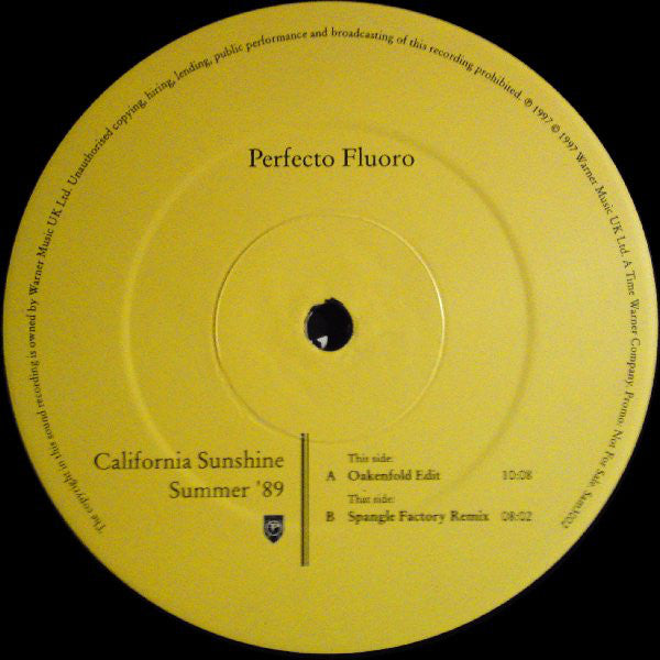 California Sunshine : Summer '89 (12", Promo)