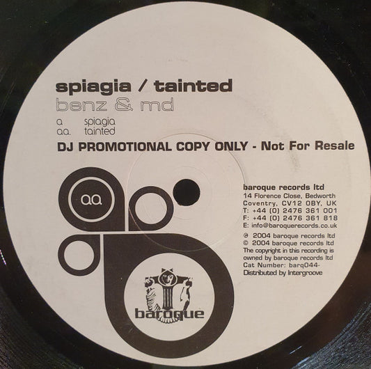 Benz & MD : Tainted & Spiagia (12", Promo)