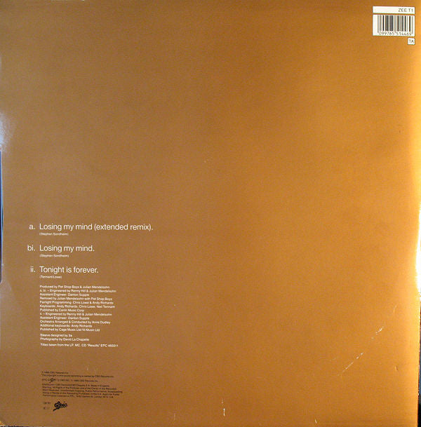 Liza Minnelli : Losing My Mind (12", Single)