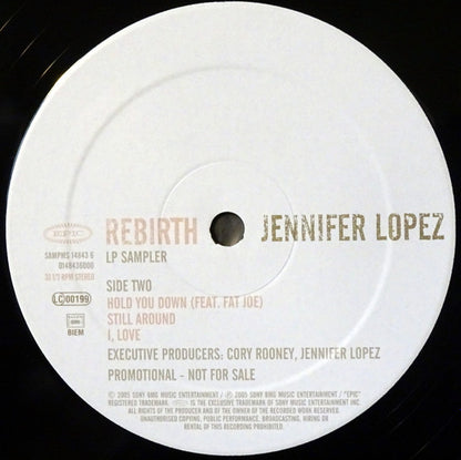 Jennifer Lopez : Rebirth (LP Sampler) (12", Promo, Smplr)