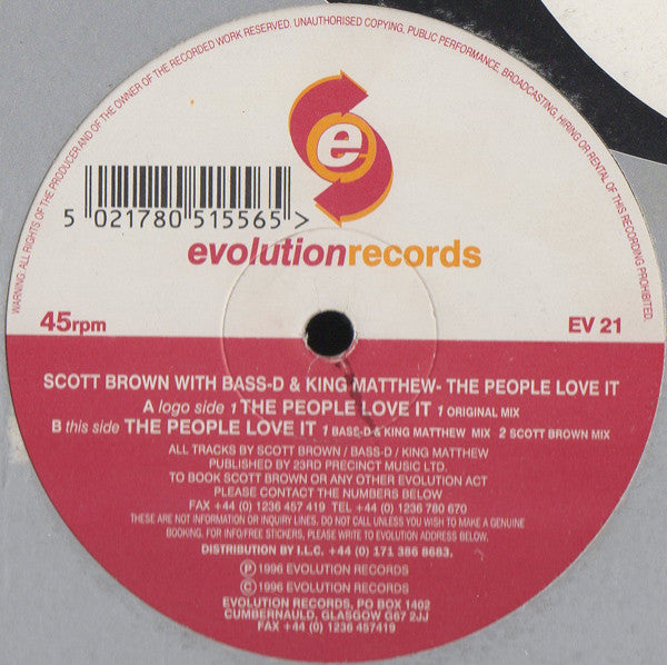 Scott Brown With Bass-D & King Matthew : The People Love It (12")