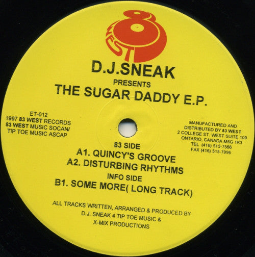 D.J. Sneak* : The Sugar Daddy E.P. (12", EP)