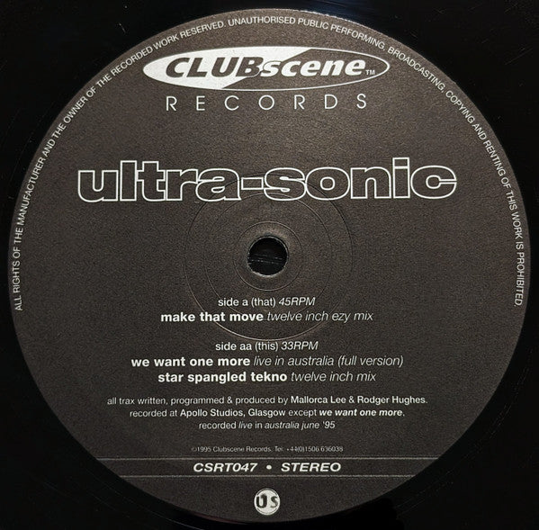 Ultra-Sonic : Make That Move (12")