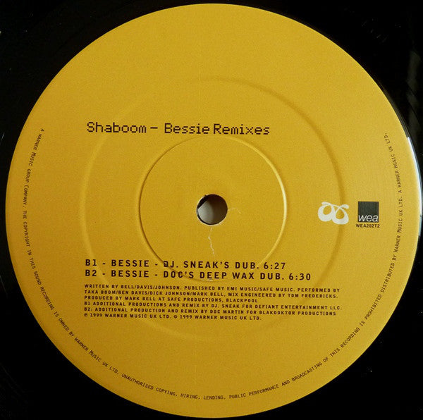 Shaboom : Bessie Remixes (12", Maxi)