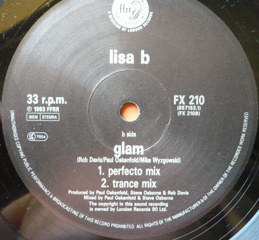 Lisa B : Glam (12")