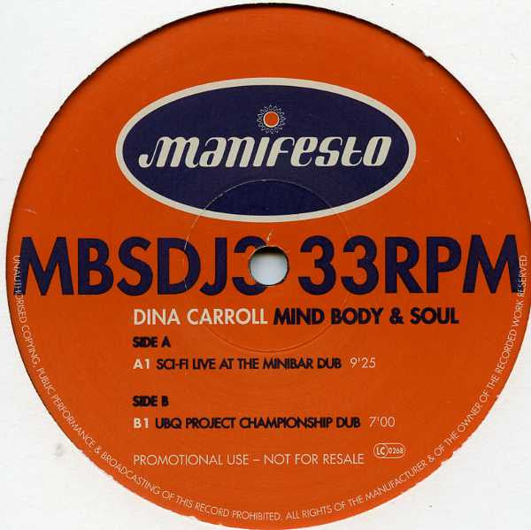 Dina Carroll : Mind, Body & Soul (2x12", Promo)