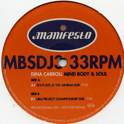 Dina Carroll : Mind, Body & Soul (2x12", Promo)
