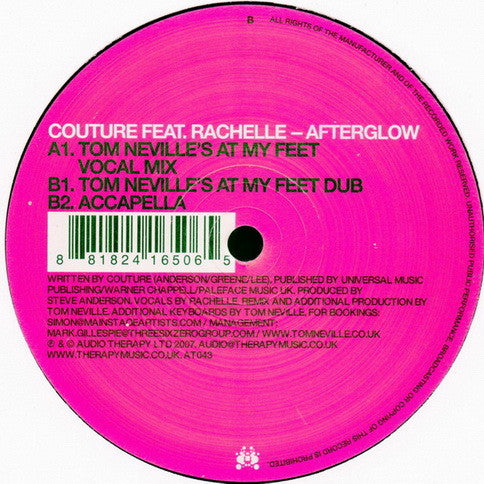 Couture (2) Feat. Rachelle : Afterglow (12")