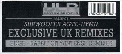 Subwoofer Agte : Hymn - Exclusive UK Remixes (12")