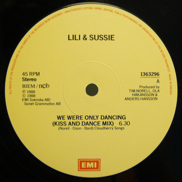 Lili & Sussie : We Were Only Dancing (12", Single)