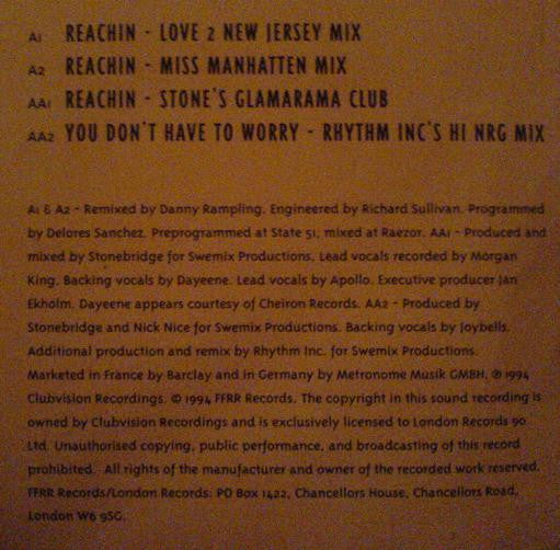 House Of Virginism : Reachin (12", Single)